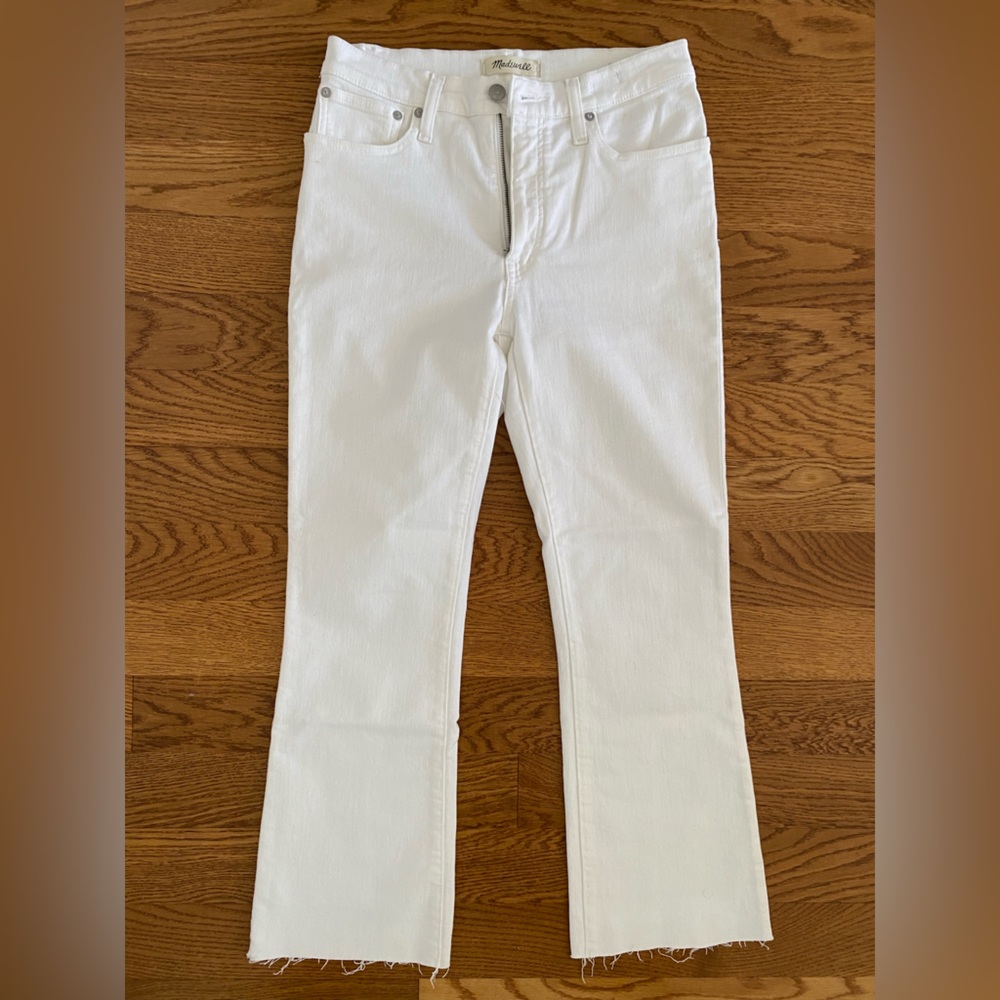 Madewell Cali Demi-Boot in Tile White Raw Hem 28